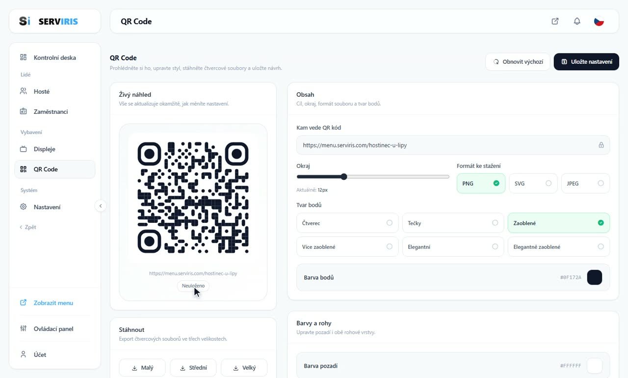 Krok 1: Živý náhled — QR kód s vaší identitou