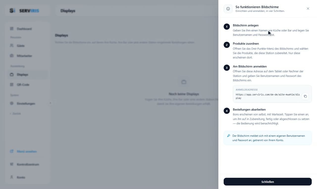 Schritt 1: So funktionieren sie — Displays für Küche und Bar