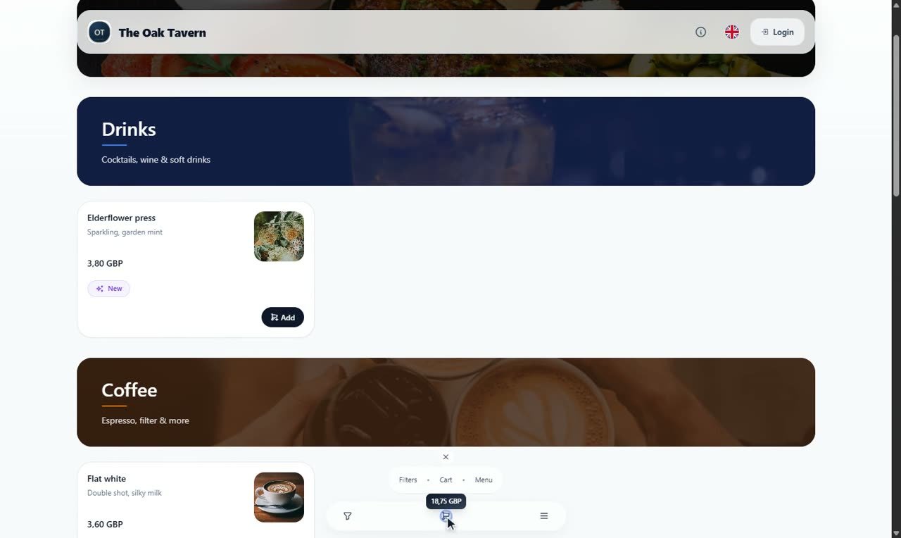 Step 6: One order with two fates — Kitchen and bar displays