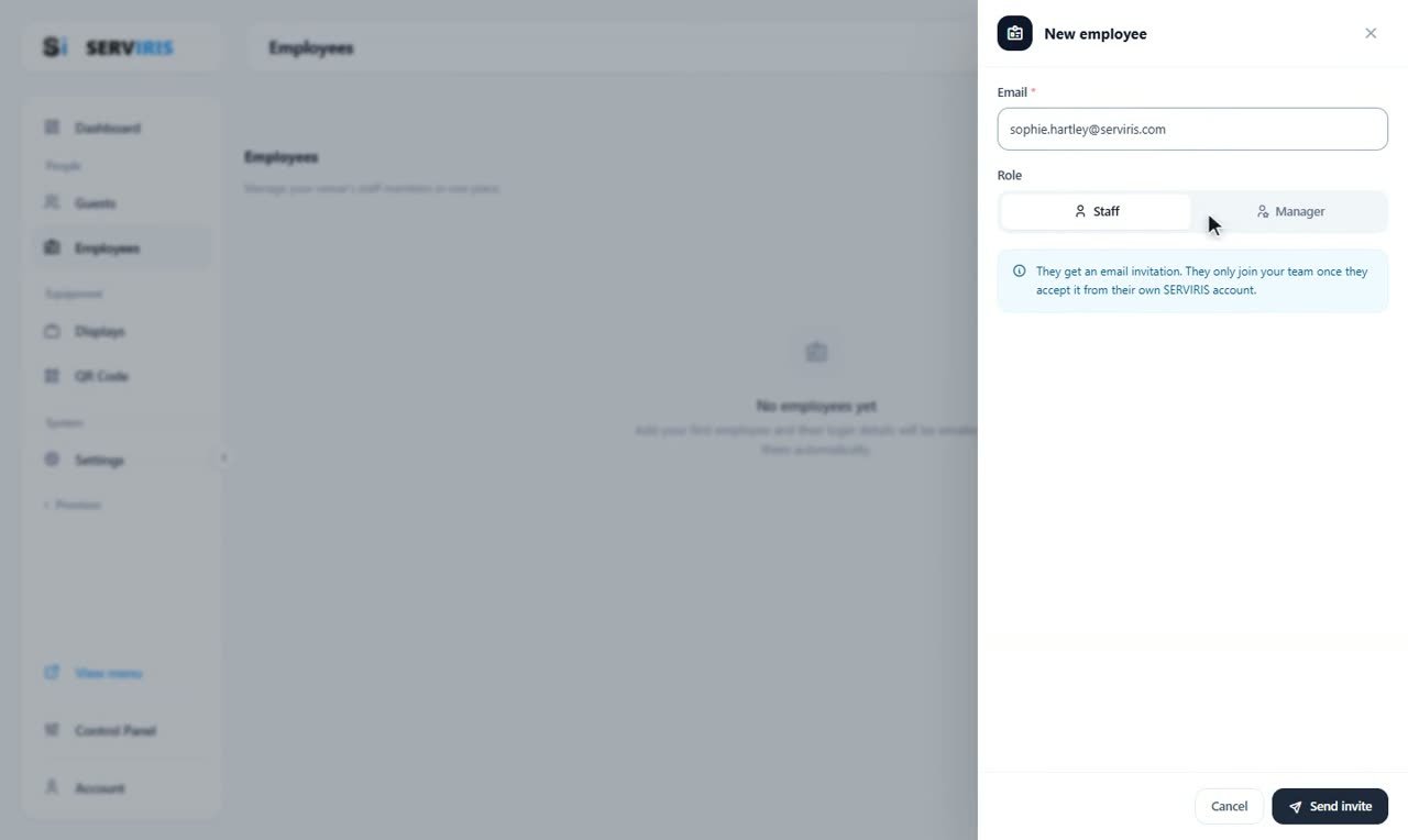 Step 2: The invitation — Employees: invitation and access