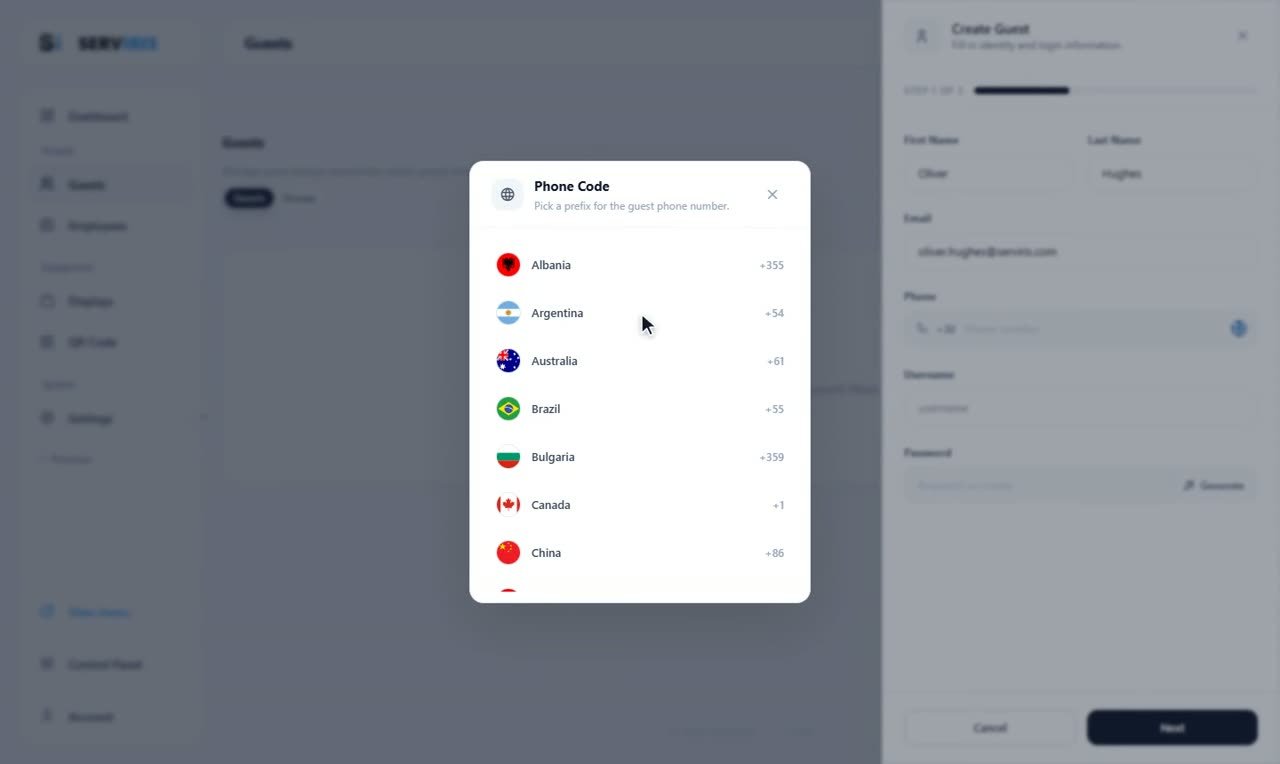 Step 3: A new guest: identity first — Guests: private access for hotels