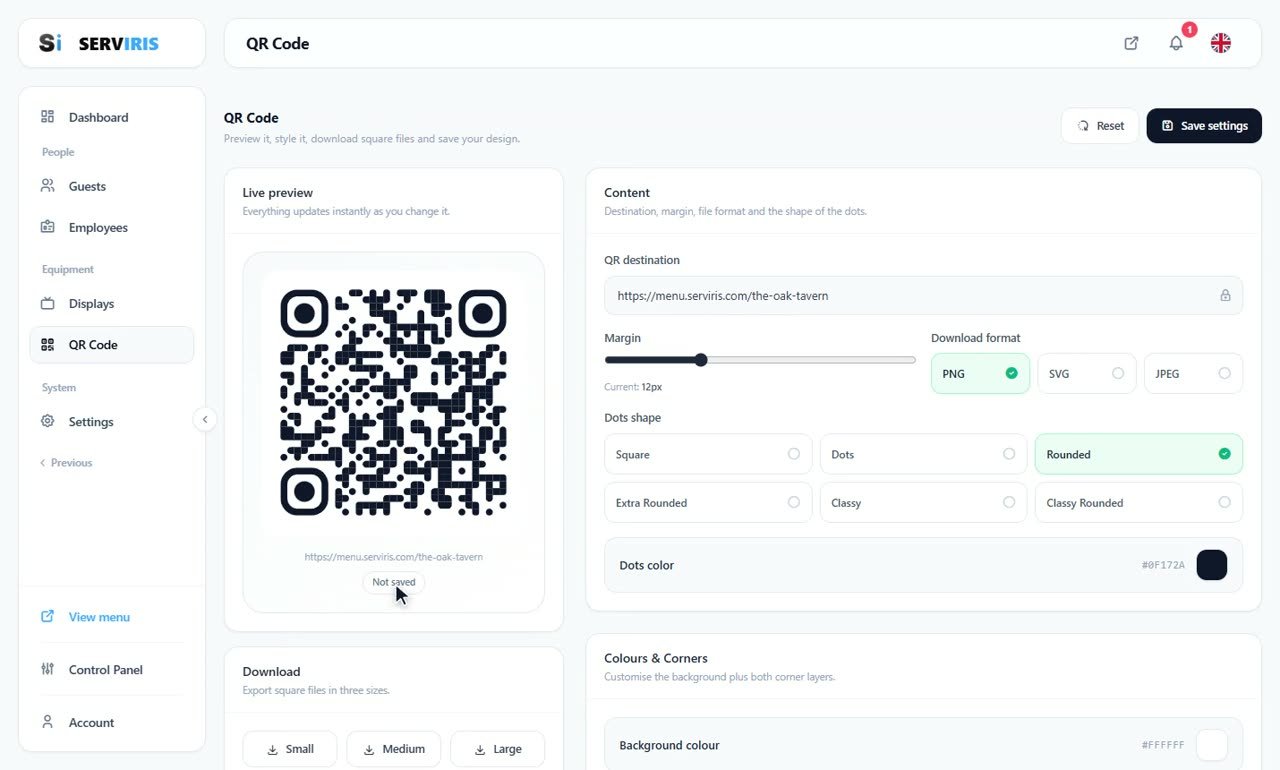 Step 1: The live preview — A QR code with your identity