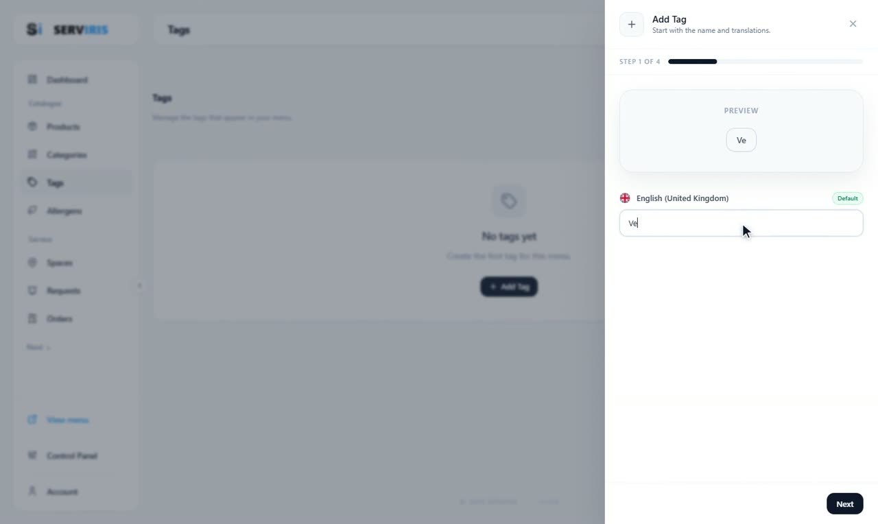Step 1: The Tags page — Tags