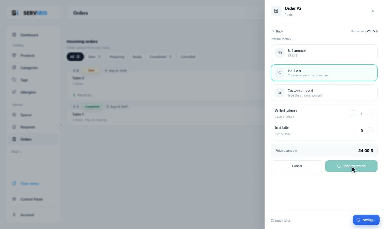 Step 8: STEP 8: Refunds — Orders: one shift, end to end