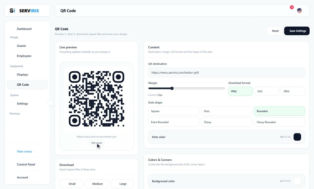 Step 1: The live preview — A QR code with your identity