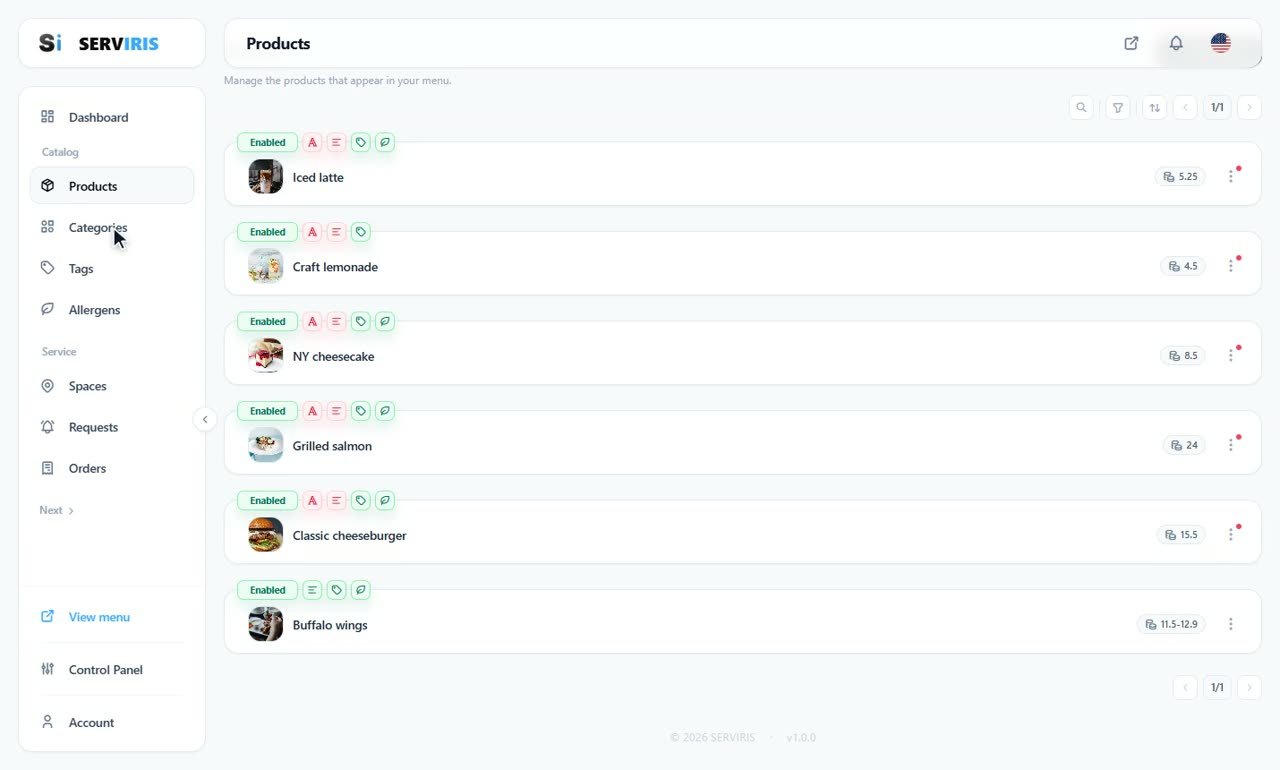 Step 3: The translation badges in Products — Settings: everything in one lesson