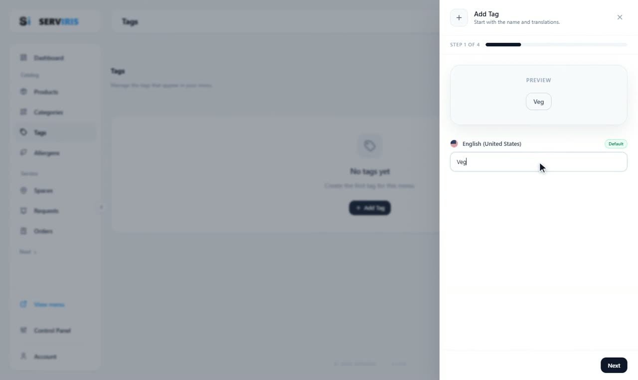 Step 1: The Tags page — Tags