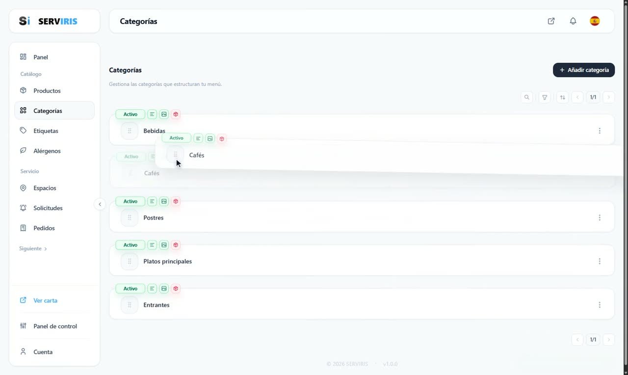 Paso 6: Una subcategoría con un arrastre — Categorías y subcategorías