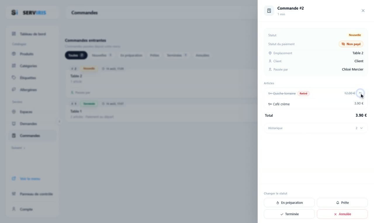 Étape 7: ÉTAPE 7 : Un article s'en va — et revient — Commandes : un service de bout en bout