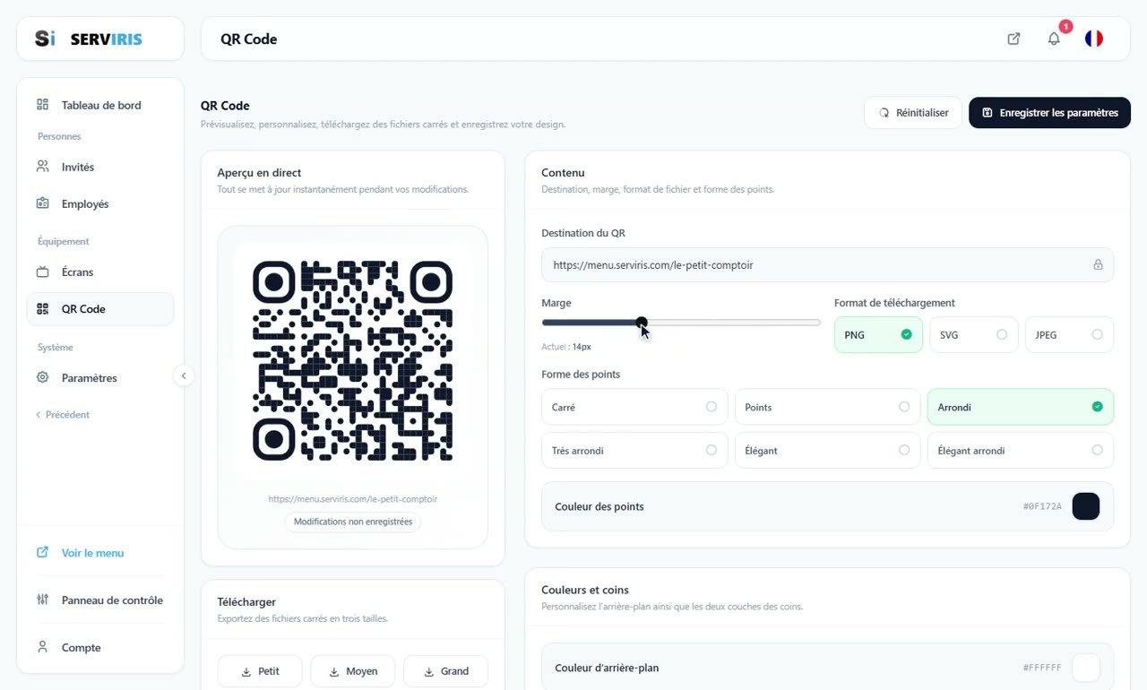 Étape 2: Marge et format — Un QR code à votre image