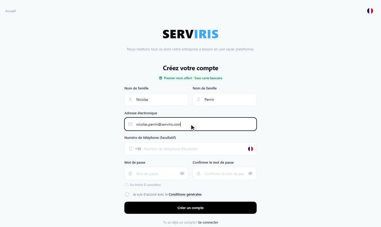 Étape 2: Vos informations et votre mot de passe — Créer votre compte