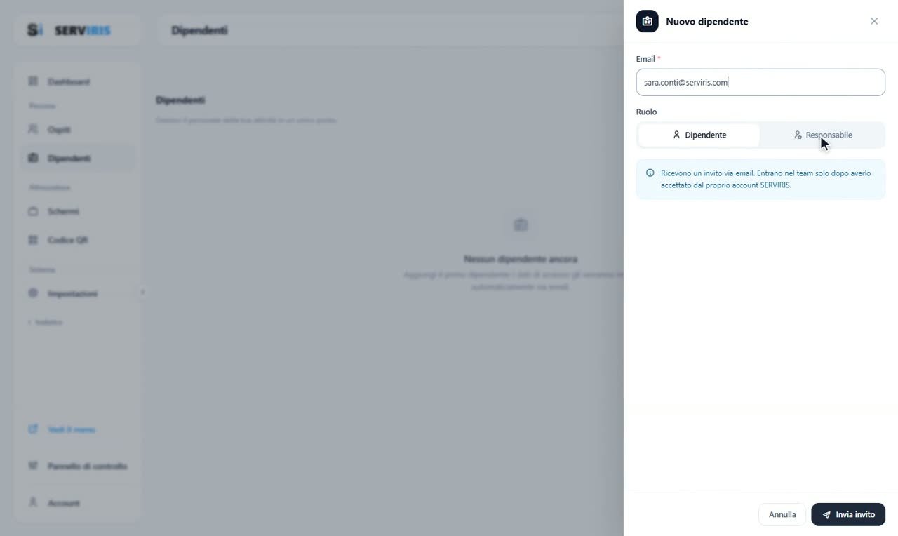 Passo 2: L'invito — Dipendenti: invito e accesso
