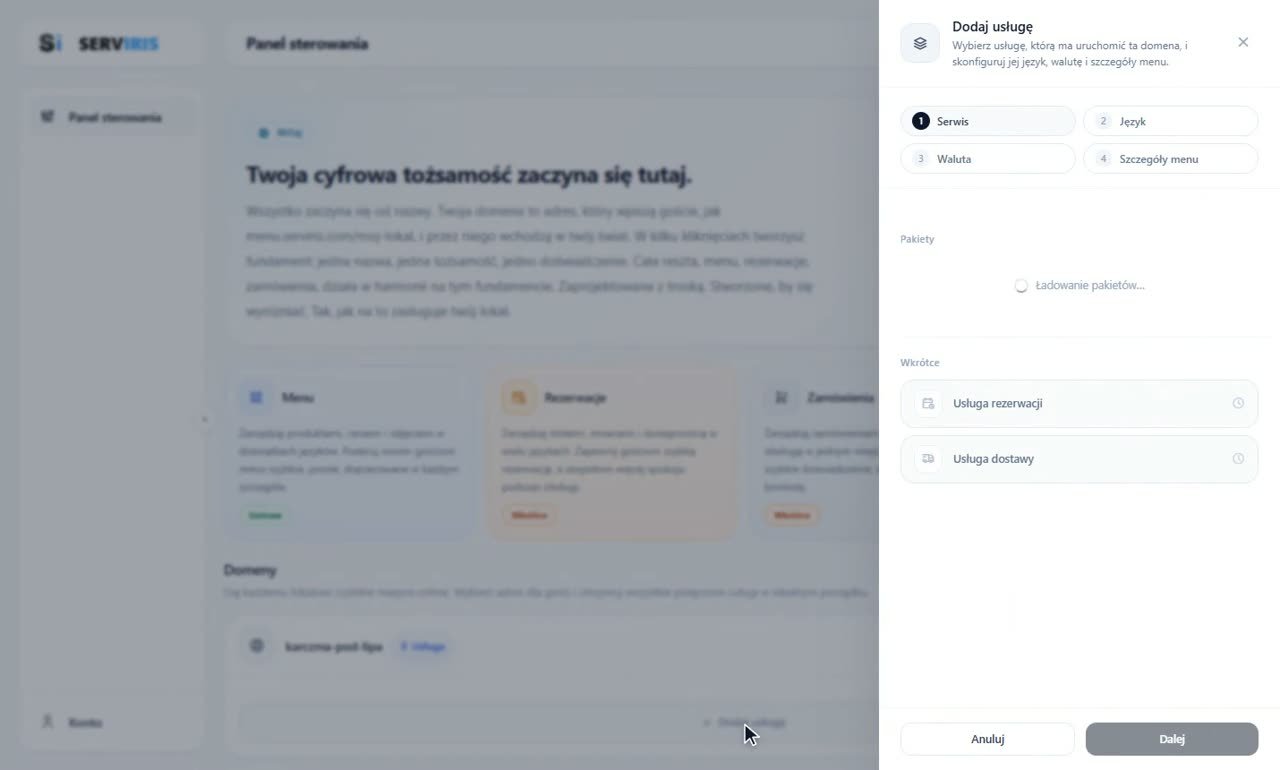Krok 1: Dodaj usługę — Utwórz swój lokal