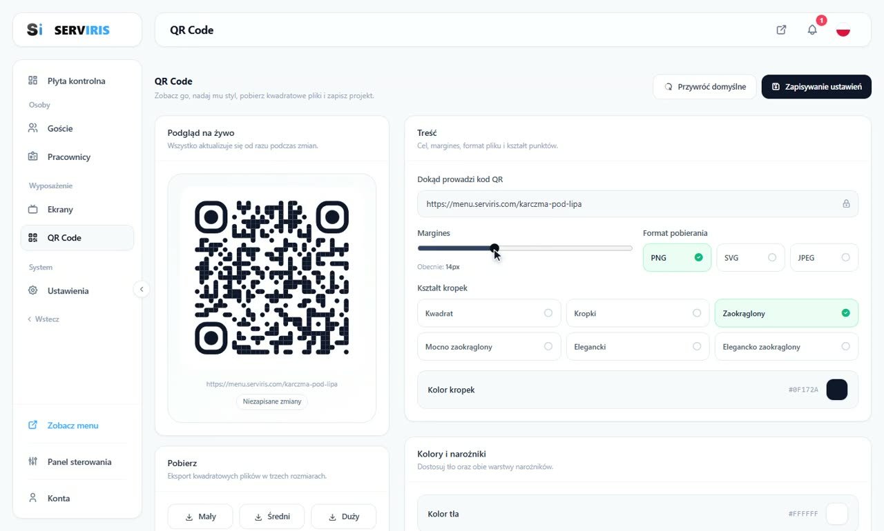 Krok 2: Margines i format — Kod QR z twoją tożsamością