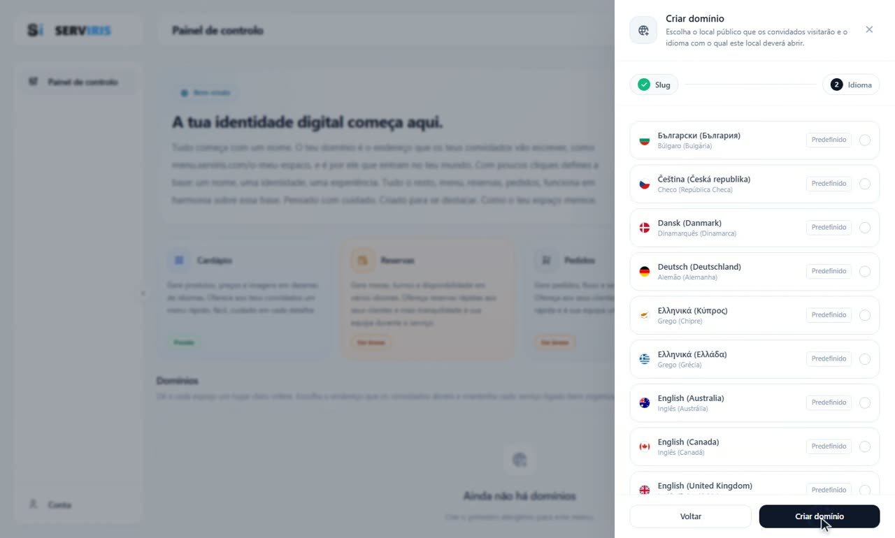 Passo 2: Dê-lhe um nome — O seu primeiro domínio