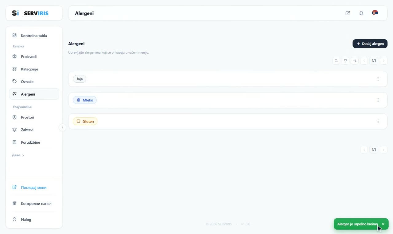 Korak 4: Lista dobija oblik — Alergeni