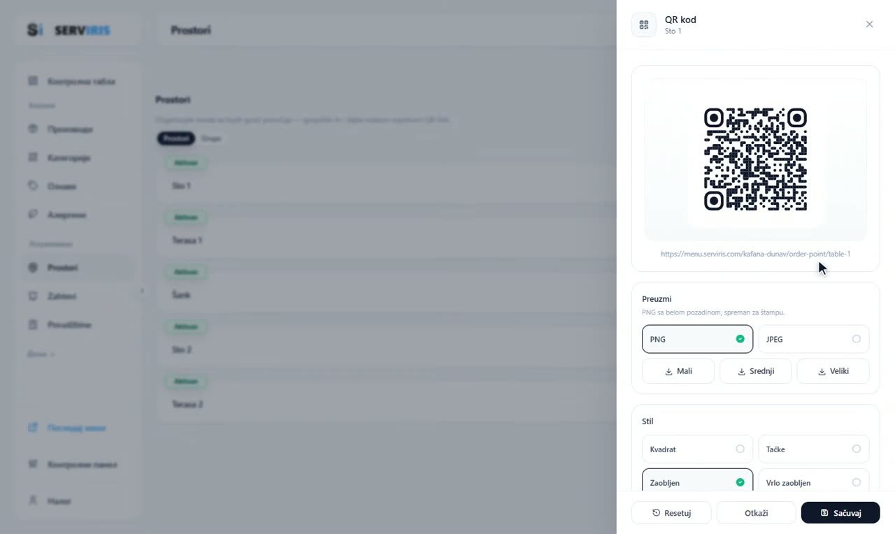 Korak 5: QR kod prostora — Prostori i njihovi QR kodovi